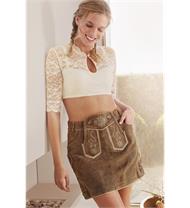 Dirndlbluse 3/4 Arm mit Spitze champagner Annette Dirndlbluse 3/4 Arm mit Spitze champagner Annette