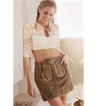 Dirndlbluse 3/4 Arm mit Spitze champagner Annette