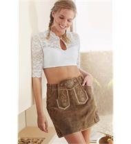 Dirndlbluse 3/4 Arm mit Spitze weiss