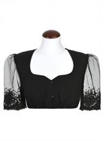 Dirndlbluse Begonia mit Spitze schwarz - Gr.44