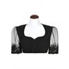 Dirndlbluse Begonia mit Spitze schwarz - Gr.48