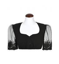 Dirndlbluse Begonia mit Spitze schwarz Dirndlbluse Begonia mit Spitze schwarz