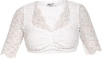 Dirndlbluse Dina-Lotta weiss mit Spitze - Gr.48