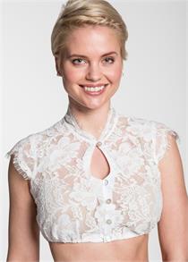 Dirndlbluse Grimaldi weiss Spitzen - Gr.40