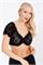 Dirndlbluse schwarz Spitzen - Gr. 32