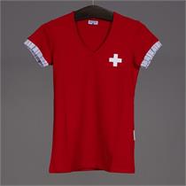 Edelvetica Damen T-Shirt mit Schweizerkreuz - 3XL