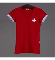 Edelvetica Damen T-Shirt mit Schweizerkreuz