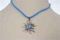 Edelweiss gross an Kordel - h'blau Edelweiss gross an Kordel - h'blau