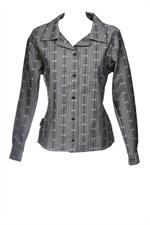 Edelweissbluse Carina langarm grau - M