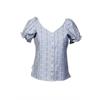 Edelweissbluse Rosalie kurzarm hellblau - Gr. 34