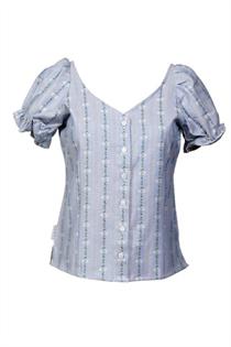 Edelweissbluse Rosalie kurzarm hellblau - Gr. 46 Edelweissbluse Rosalie kurzarm hellblau - Gr. 46
