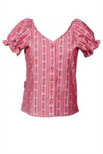 Edelweissbluse Rosalie kurzarm rosa - Gr.46