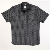 Edelweisshemd Modern Fit Stehkragen Kurzarm schwarz - L