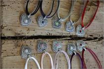 Halskette Herz mit St. - hellblau