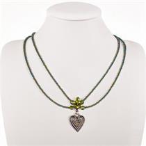 Halskette Herz - oliv