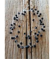 Halskette Perlen fein schwarz