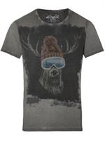 Hangowear, T-Shirt Ski Hirsch grau - M