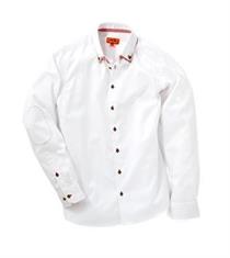 Hemd Slimfit weiss/rot - Gr.41/42