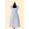 Hochzeitsdirndl Midi weiss/olive mit Doppelschürze - Gr.36
