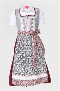 Kinderdirndl inklusive Bluse grau/rot - Gr.158 Kinderdirndl inklusive Bluse grau/rot - Gr.158