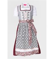 Kinderdirndl inklusive Bluse grau/rot