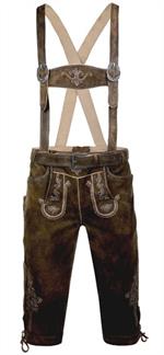 Kniebund Schorschi m.Träger u.Gürtel walnut glossy - Gr.50