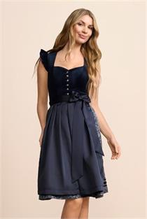 Krüger Dirndl Kurz Flügelarm Melora marine - Gr.32