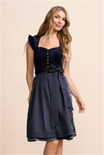Krüger Dirndl Kurz Flügelarm Melora marine - Gr.38