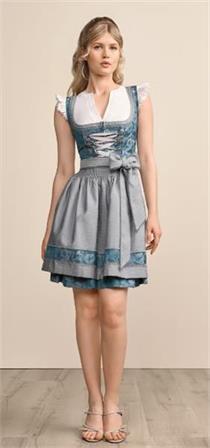 Krüger Dirndl Mini Zakia h'blau - Gr.34