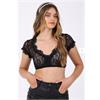 Krüger Dirndlbluse Carina schwarz mit Spitze KA - Gr.32