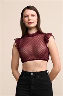 Krüger Dirndlbluse Flügelarm Bahar bordeaux - Gr.42