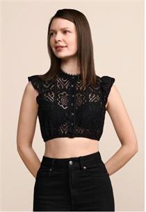 Krüger Dirndlbluse Flügelarm Dana schwarz - Gr.40