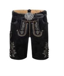 Maddox Lederhose Kurz Horn schwarz - Gr.48