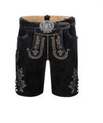 Maddox Lederhose Kurz Horn schwarz - Gr.50