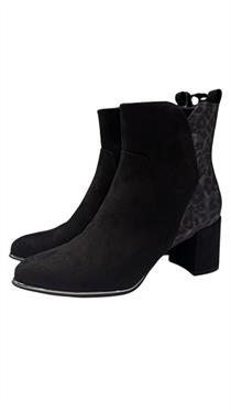 Marco Tozzi Damenschuh Stiefelette schwarz/leo - Gr.38