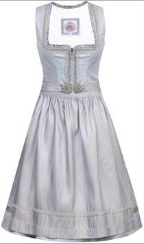 Marjo Dirndl Kurz Kimba eisblau/silber - Gr.42