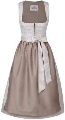 Marjo Dirndl Midi Biebelried taupe - Gr.38