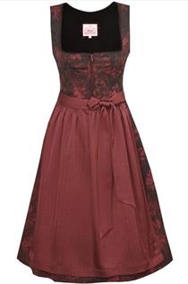 Marjo Dirndl Midi Iggensbach schwarz/bordeaux - Gr.44