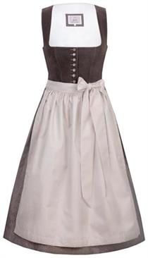 Marjo Dirndl Midi Marlene samt/beige - Gr.38