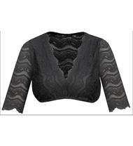 Marjo Dirndlbluse Gina-Lotta schwarz Halbarm