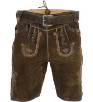 Marjo Lederhose Schorsch inkl. Gürtel walnut gloss