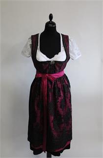 Rose Dirndl Midi schwarz pink - Gr.40