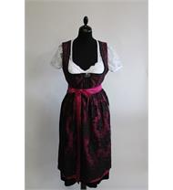 Rose Dirndl Midi schwarz pink