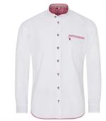 Spieth & Wensky Hemd LA Slim Fit weiss/rot - Gr.41/42