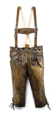 Trachten Lederhose Kniebund Rotwand nuss - Gr.48