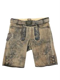Trachten Lederhose Kurz Hopfensee-braun-Antik - Gr.50