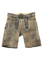 Trachten Lederhose Kurz Hopfensee-braun-Antik - Gr.54