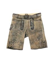 Trachten Lederhose Kurz Hopfensee-braun-Antik