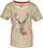 Trachten T-Shirt Jagdliebe beige mit Hirschmotiv - S