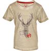 Trachten T-Shirt Jagdliebe beige mit Hirschmotiv - S